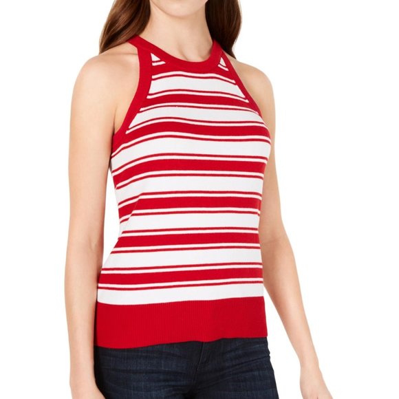 Maison Jules Tops - Maison Jules Womens Knit Striped Tank Top Sweater Red L